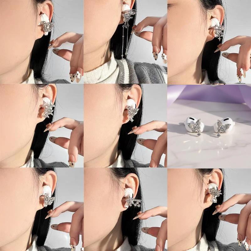 1 Pairs   Ear Clips For Earphone Star Butterfly Shape Decorative Headphone Clip For Wireless Headphones