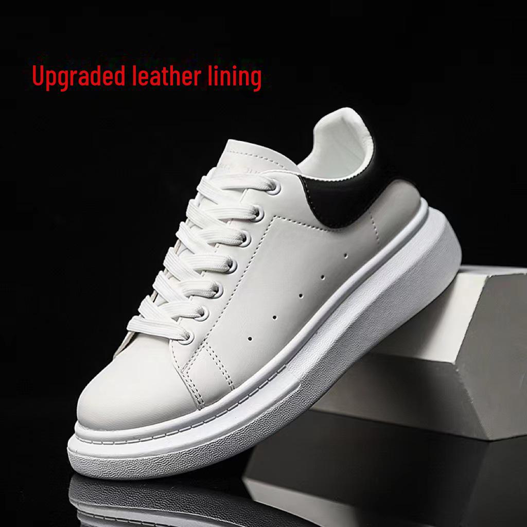 

Унисекс Весенние классические белые кроссовки на толстой подошве - повседневный корейский стиль для пар и студентов 38 (Women)