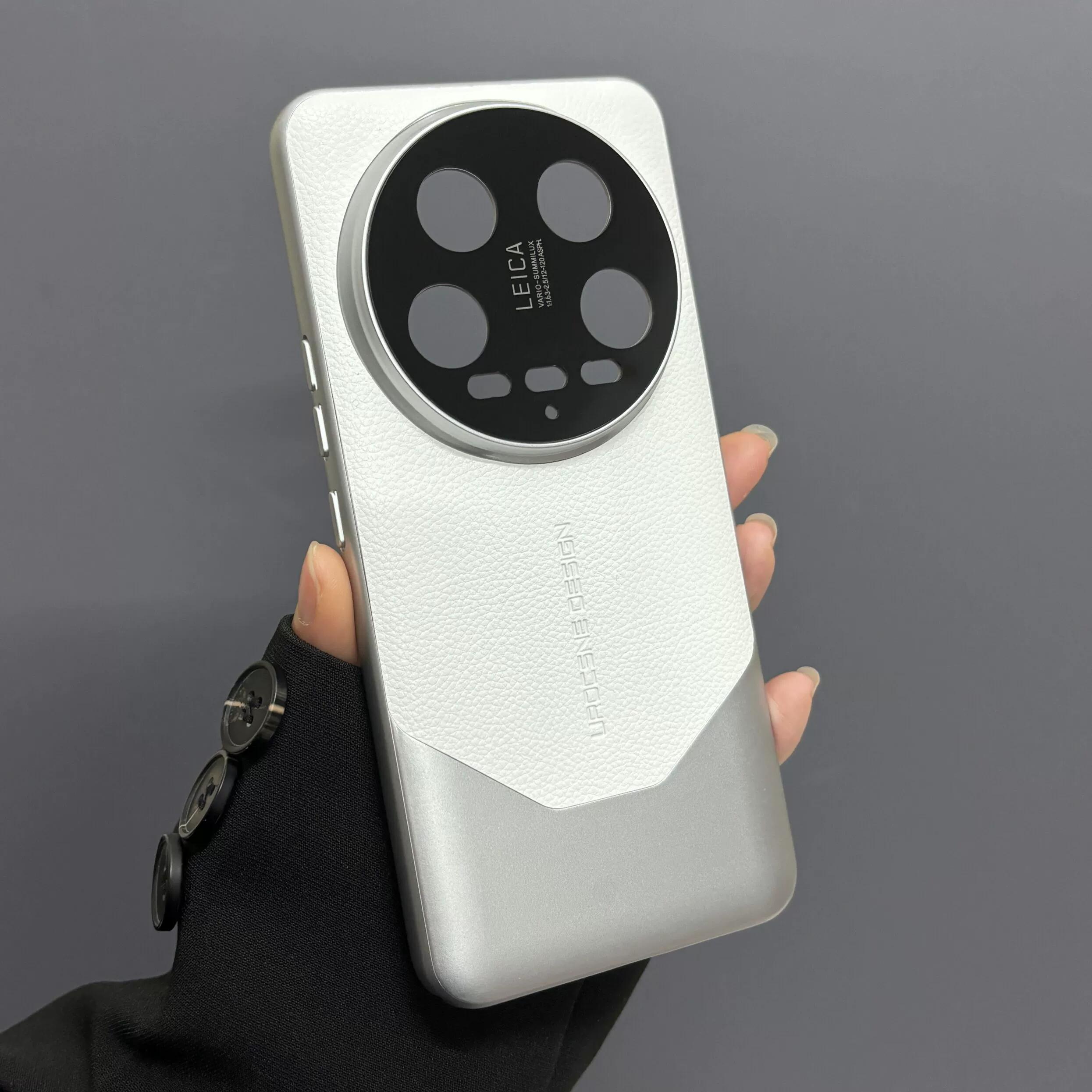 

Розкішний шкіряний чохол для телефону Xiaomi 15 Ultra Matte Splicing Plating Hard Bumper Cover для Xiaomi 15 Pro 14 Ultra 15Ultra Shell for Xiaomi 15 Ultra срібний