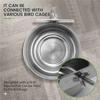 A25F-3-Piece Bird Feeder Cup Stainless Steel Parrot Feeder Cup Animal Cage Water Food Bowl S