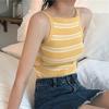 Koreanisches Sommeroberteil Damen Spaghetti-Träger Gestreiftes Neckholder Gestricktes Camisole Damenbekleidung
