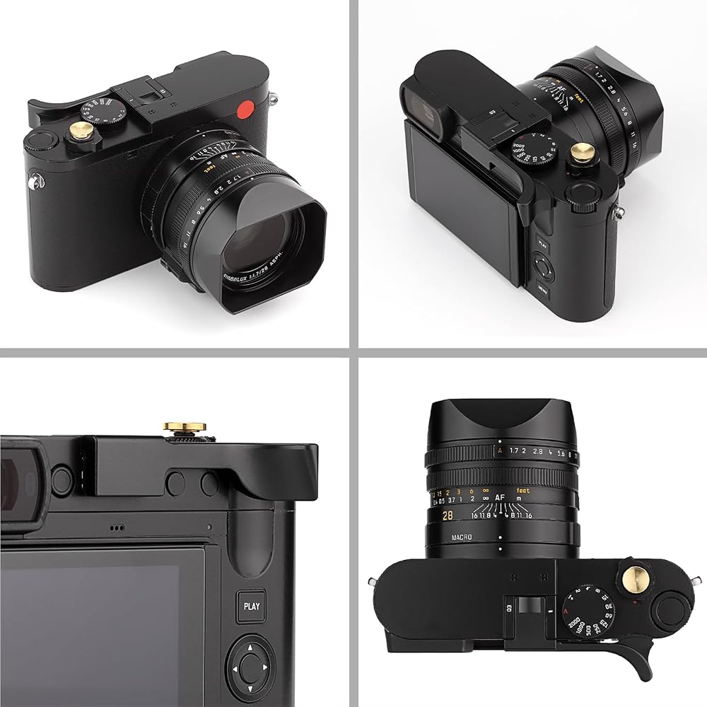 Haoge Metal Thumb-Up Grip for Leica Q3 Q3 43 Camera Foregrip Digital Accessory THB-Q3B Hot Shoe Thumb-Up Rest Support Handgrip
