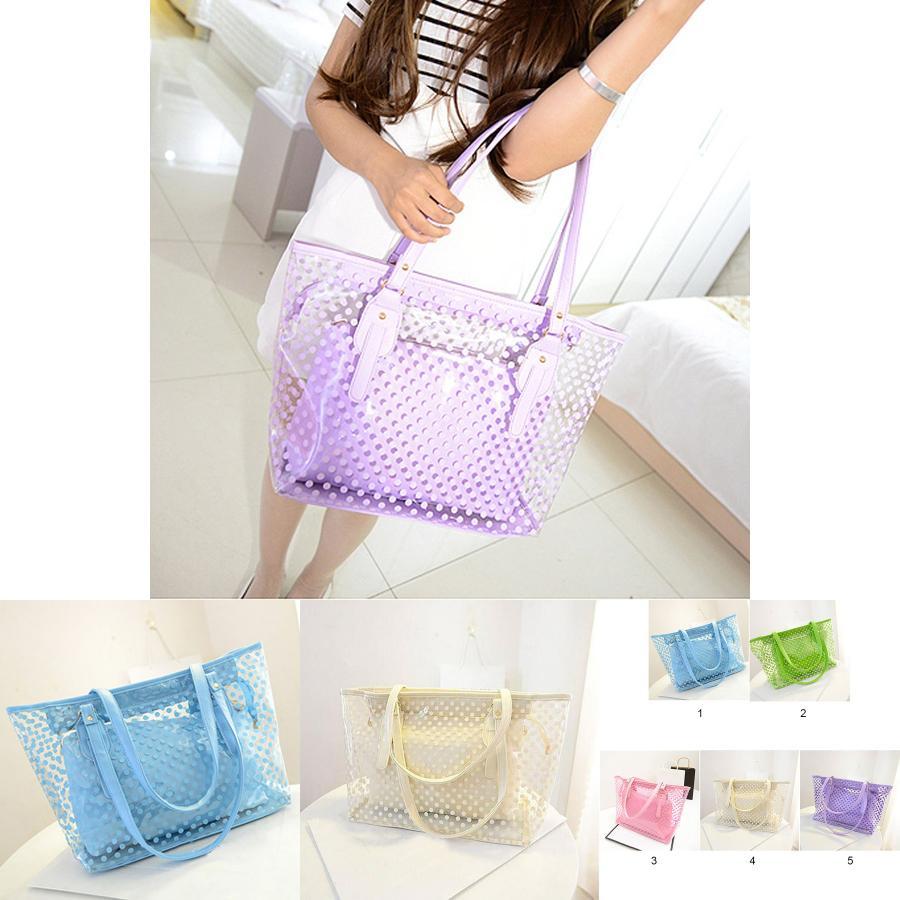Premium Quality 2pcs/set Womens Clear Transparent Shoulder Bags For Fashion Enthusiasts