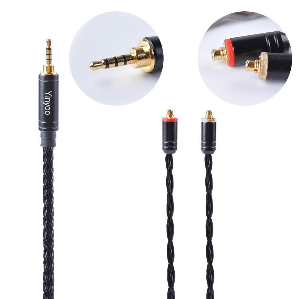 Kabel pro sluchátka Yinyoo MMCX YYX4778 s vysokou čistotou postříbřeného 16jádrového provedení pro vyvážená sluchátka, náhradní kabel pro audio sluchátka
