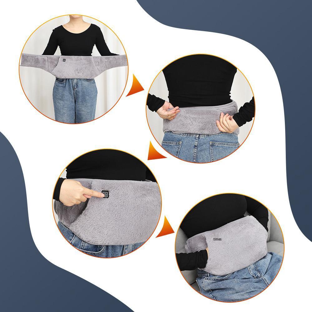USB Rechargeable Electric Heating Waist and Uterus Warm Belt Massager