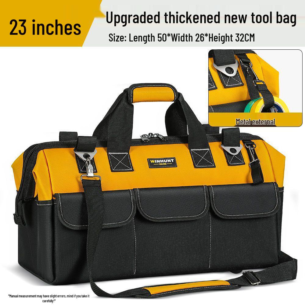 Durable Canvas Handheld Electrician's Tool Bag - Sturdy, Multifunctional for Repair & Woodworking