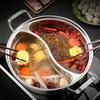 316 Edelstahl 32cm Unterteilt Töpfe Fondue Chinesische Suppe Hotpots Induktion Herd Kochen Topf Twin Unterteilt