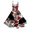 Women's Casual Halloween Print Round Neck Sleeveless Dress for Holiday Party