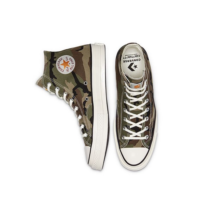 Carhartt WIP x Converse Chuck 70 High Camo Adidași Unisex Verde Covert-Verde Pământ Închis 169221C
