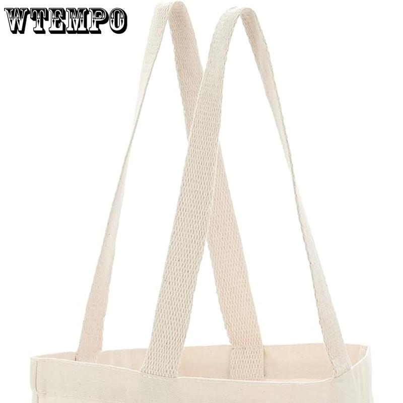 WTEMPO Halloween Canvas Bag Halloween Treat Bag Bat & Spider Web & TRICk OR TREAT Printed Bag Creative Soft Festival Handbag & Single-shoulder Bag