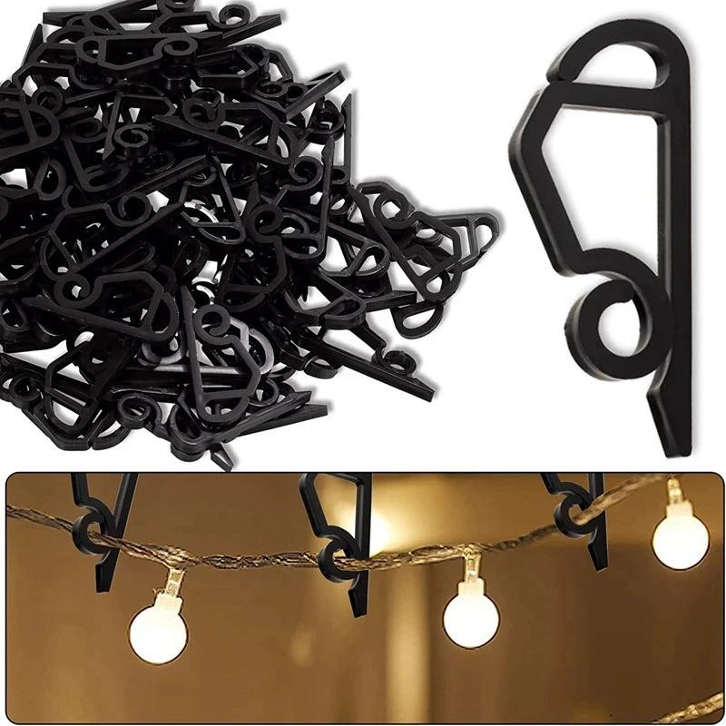 20/50Pcs Outdoor Gutter Hooks Christmas Light Clip Hanging String Cable Wire Rope Holder Weatherproof Holiday Decor Hook