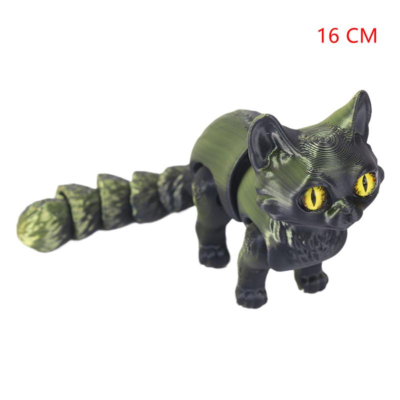3D Printed Articulated Cute Cats Home Room Car Decorations Desktop Decorations Cartoon Simulated Cats Model Ornament Gifts