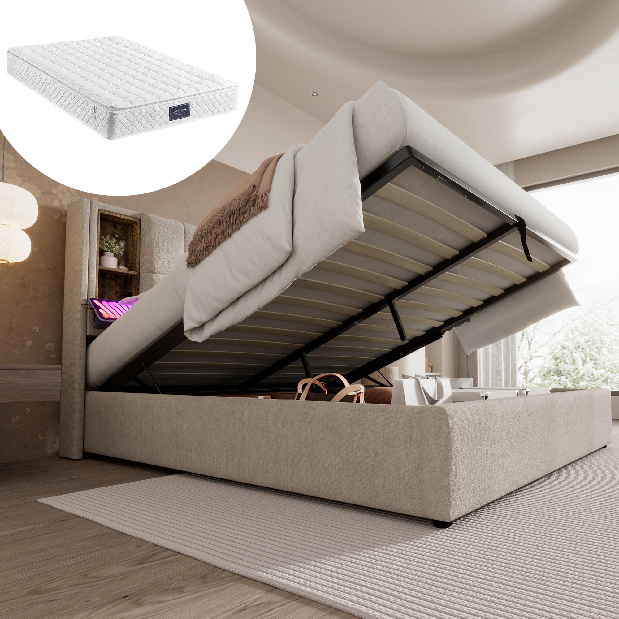 Double Bed with Wireless Charging USB