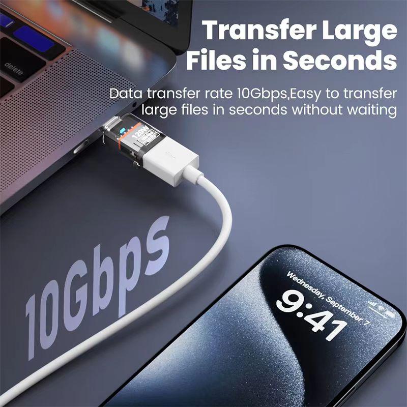 USB 3.2 to Type C Adapter OTG Fast Charging 120W 10GB High Speed Data Audio Transfer For iPhone 17 16 15 PC Tablet Xiaomi Huawei USB C Converter
