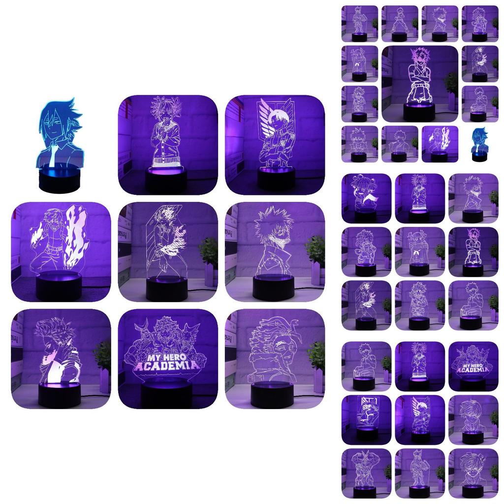 Colorful 3d My Hero Academia Night Light Led Table Lamp For Anime Lovers And Collectors