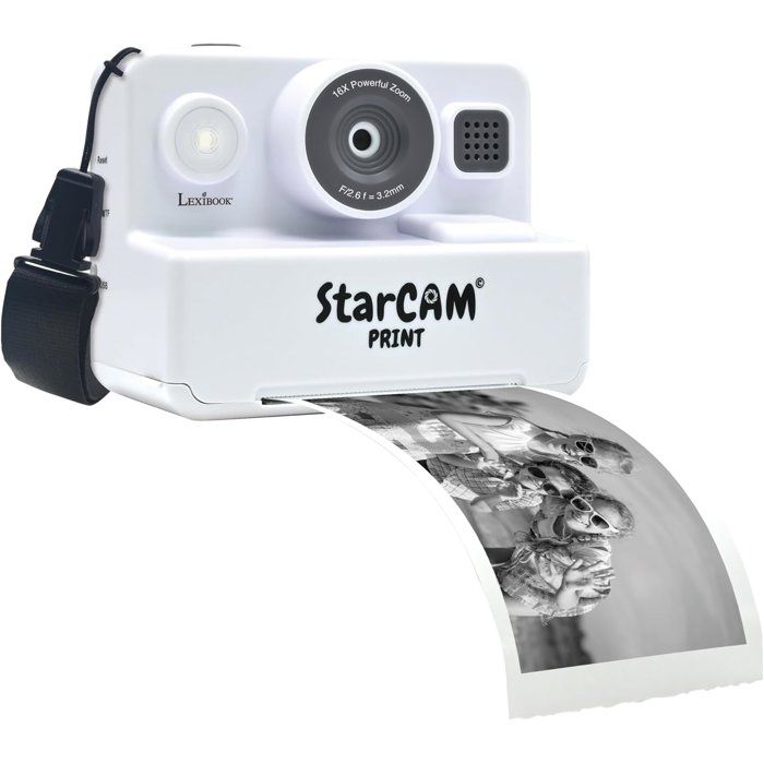 Lexibook - StarCAM Print - Appareil instantané - Fonctions Photo et vidéo, Carte Micro-SD 32Go et kit de Personnalisation
