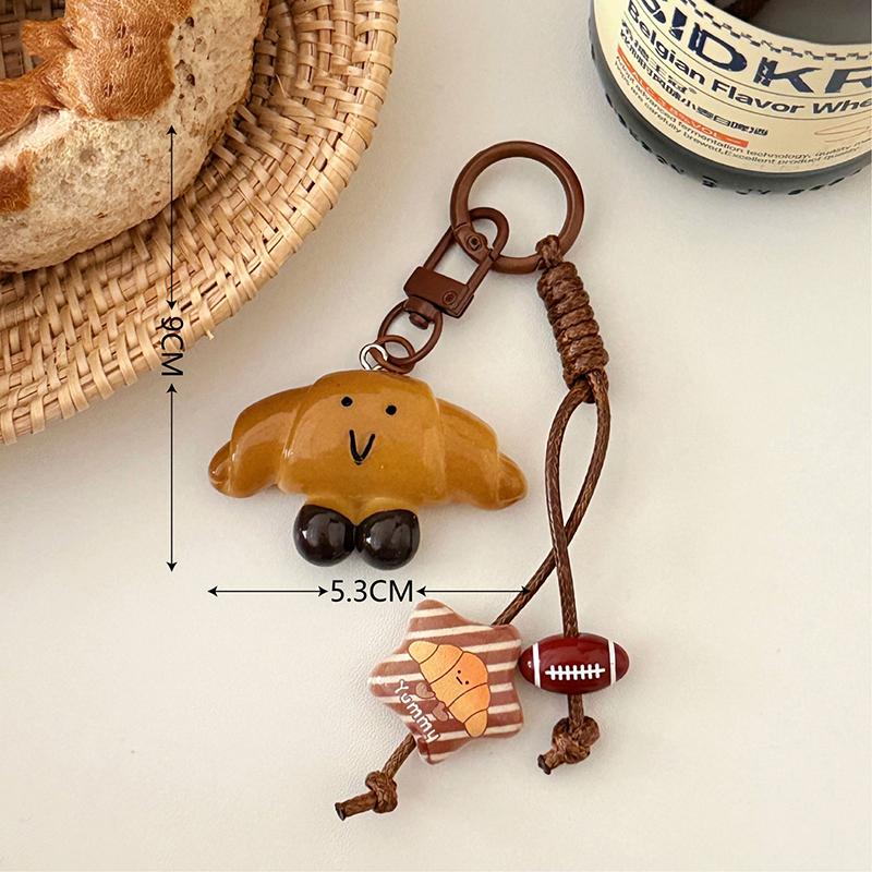 Niedlicher Brot-Schlüsselanhänger mit Schlaufe Strapazierfähiger Schlüsselring Handtaschen-Schmuck Einzigartiges Geschenk für Kuchen- und Gebäckliebhaber