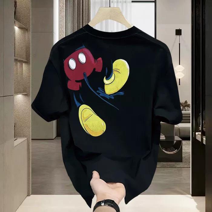 Men Relaxed Fit Cotton T Shirt Short Sleeve Crew Neck Casual Solid Color Top Comfortable Breathable Basic Tee for Daily