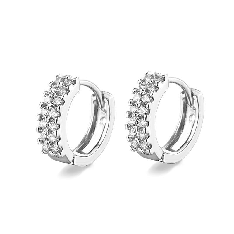Women's Earrings Round Retro Hoops Jewelry Gold Color Zircon Small Ear Ring Vintage Female Accessories LAMOON
