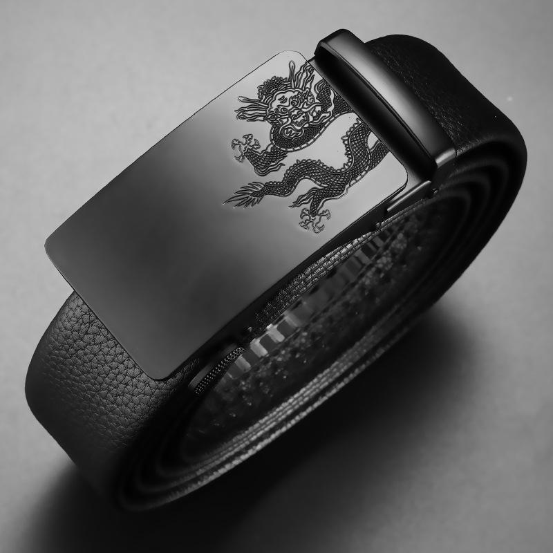 

Новый мужской ремень из натуральной кожи, высококачественный деловой ремень с автоматической пряжкой, для среднего возраста и молодежи, модный универсальный ремень для брюк для мужчин 130cm