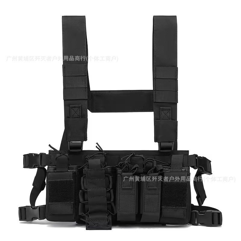 Factory Direct Sales Outdoor Vest Men's Multi-pocket Chest Hanging Belly Pocket D3 Military Fan CS Clothing