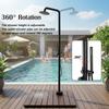 2-Function Freestanding Outdoor Shower Floor Mounted Stainless Steel Beach Shower with Showerhead for Yard Beach Poolside Garden