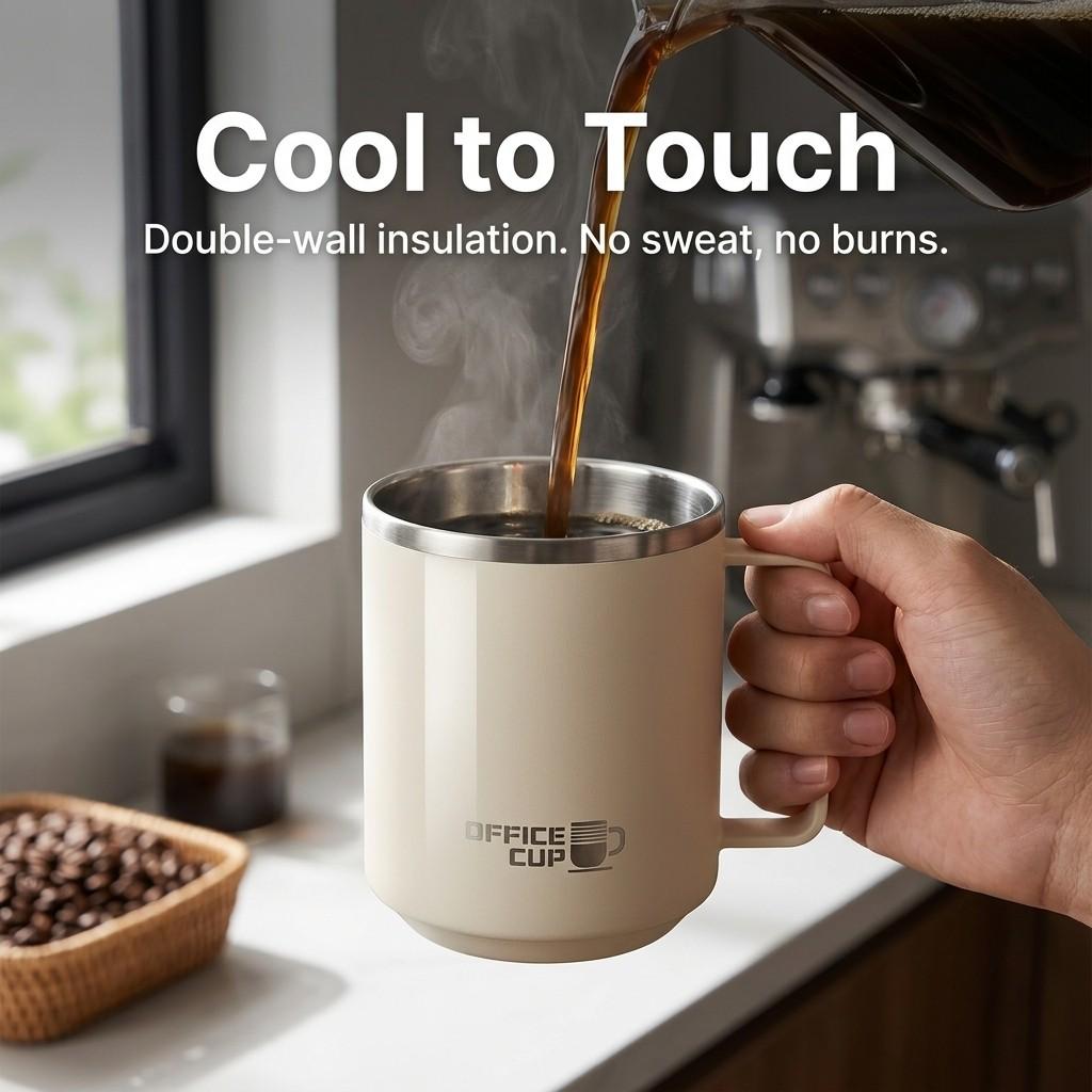 500ML 304 Edelstahl Isolierter Kaffeebecher Tragbar Versiegelt Doppelwandig Verbrühschutz Tasse Große Kapazität Tee Milch Kaffeebecher