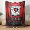 Name Custom FC Twente Print Flannel Blanket High Quality Warm Comfortable Cover for All Seasons Perfect for Gifts Home Decor