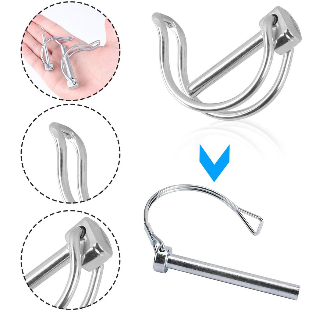 10Pcs Stainless Steel Folding Latch Pins For Equipment Trailer Clutch Lock Jack Legs Secure Connection