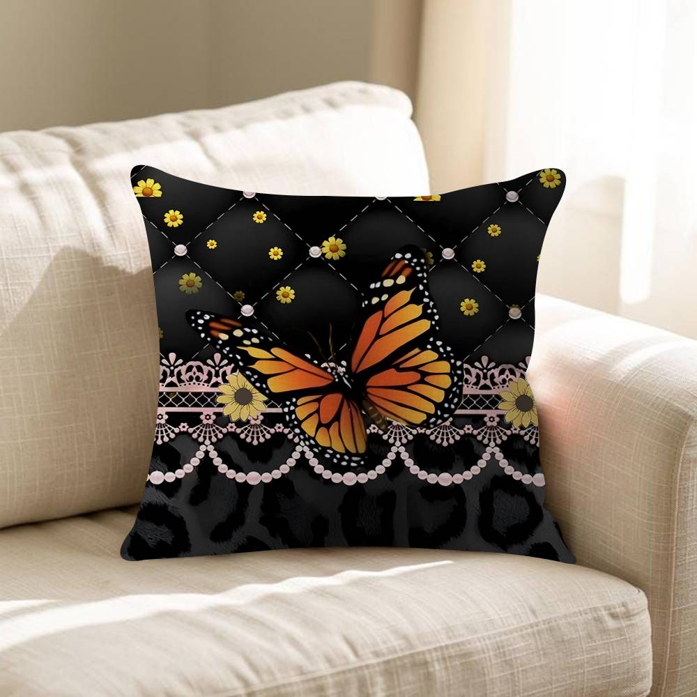 Schmetterling Leopardendruck Kissenbezüge Heim Bettwäsche Dekorative Kissenhülle Hochzeit Superweiche Kissenhülle
