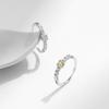 925 Sterling Silver Elegant Sweet Sugar Finger Rings For Women Yellow Clear Dazzling Cubic Zirconia Rings Fine Jewelry