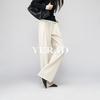 Yalida Women's High-Waist Drapey Linen Blend Wide-Leg Pants
