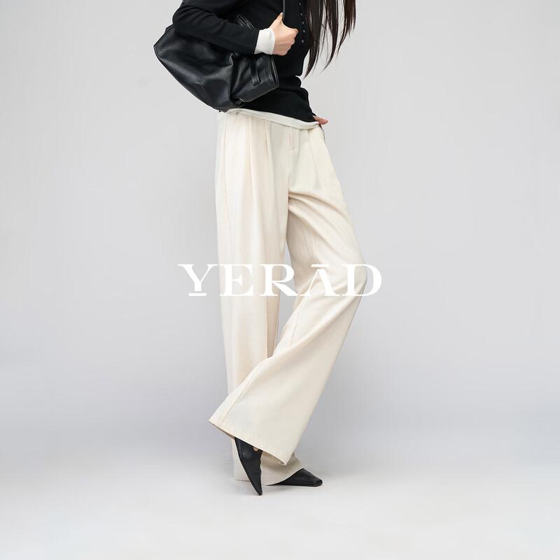 Yalida Women's High-Waist Drapey Linen Blend Wide-Leg Pants