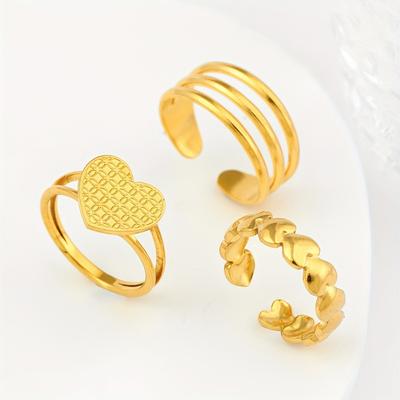 Neuer Titanstahlring Geprägter Schweißherzring für Damen Nischen-Design Edelstahl Schmuckfabrik Direktverkauf