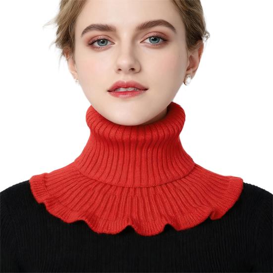 Fake Collar Scarf Detachable High Collar Solid Color Knitted Turtleneck Scarves Collar Insert Fashion