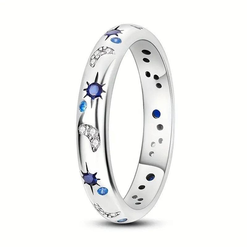 

2026 Couple Ring, Men s and Women s Diamond-encrusted Starry Sky Ring, Index Finger Ring Tide No. 10 платиновий