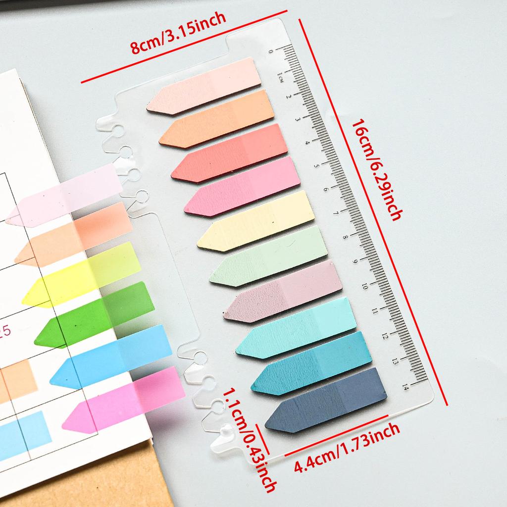 200 Sheets Color Stickers Notes Transparent Self-Adhesive Index Tabs Flags Sticky Note Stationery School Office Supplies