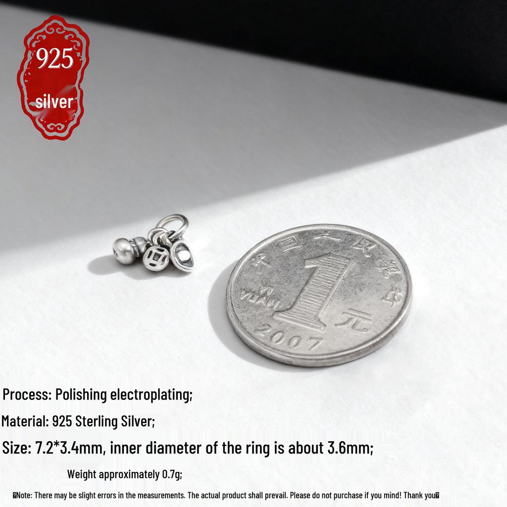 S925 Sterling Silber Reichtum Anziehender Kürbis Anhänger Armband Halskette Zubehör