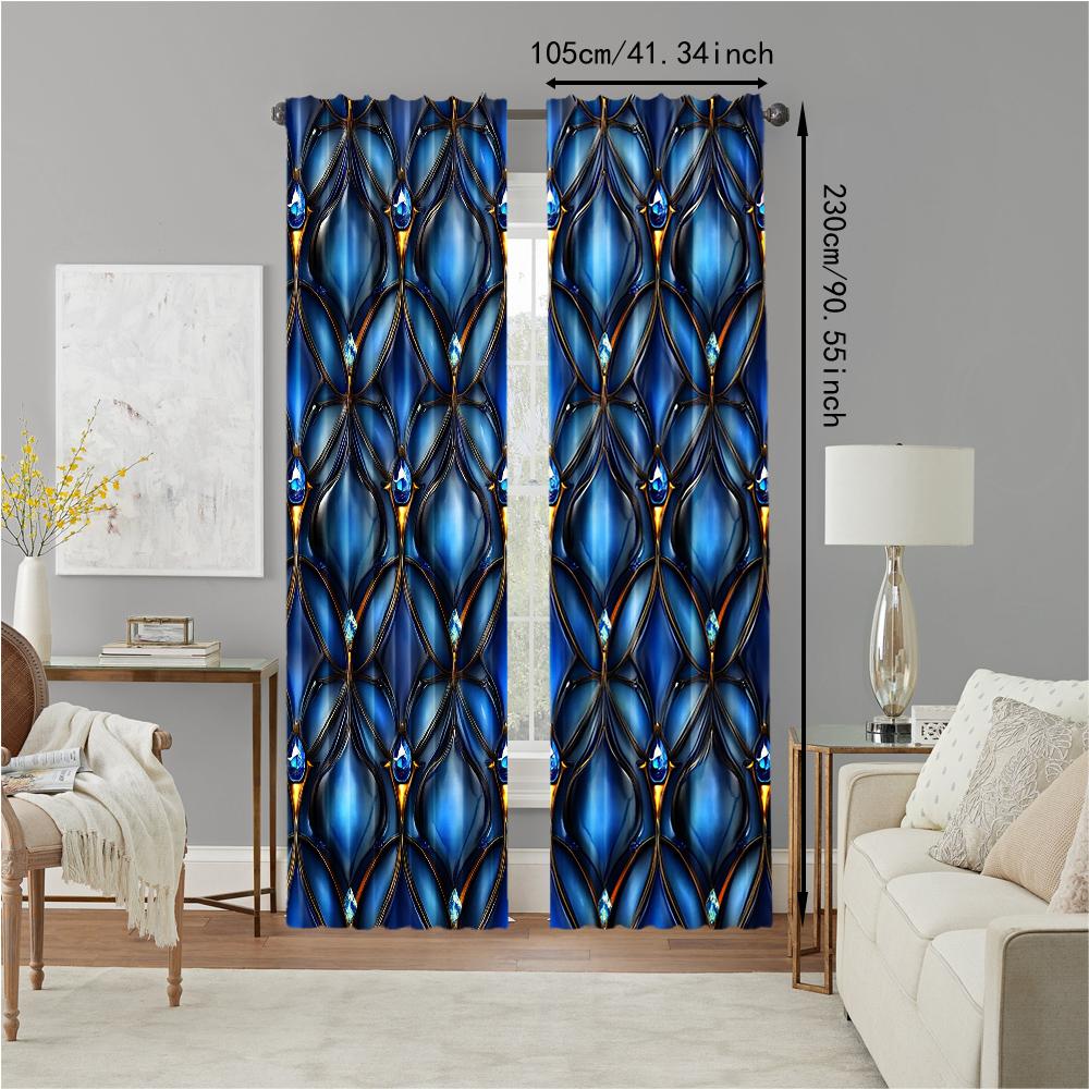 Set Of 2 Chic Inspired Window Curtains Design Easy Hanging Polyester Material Perfect Bedroom Living Room Nordic Made Sitting Treatment