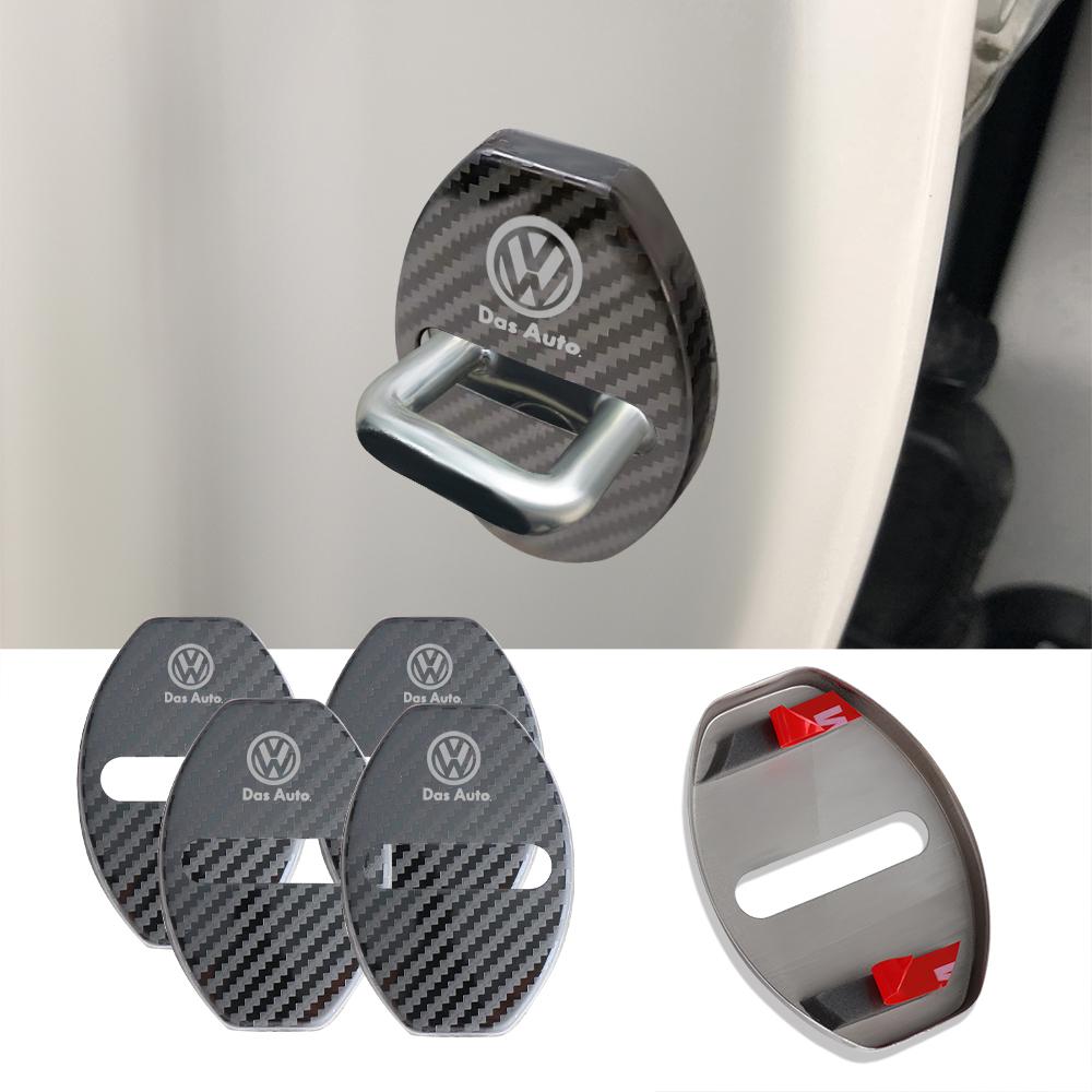 2/4Pcs Car Door Lock Buckle Cover Anti-collision Protective Cover Auto Cover for Volkswagen VW Bora MK7 Beetle Touran Golf 4 5 6 Zk8