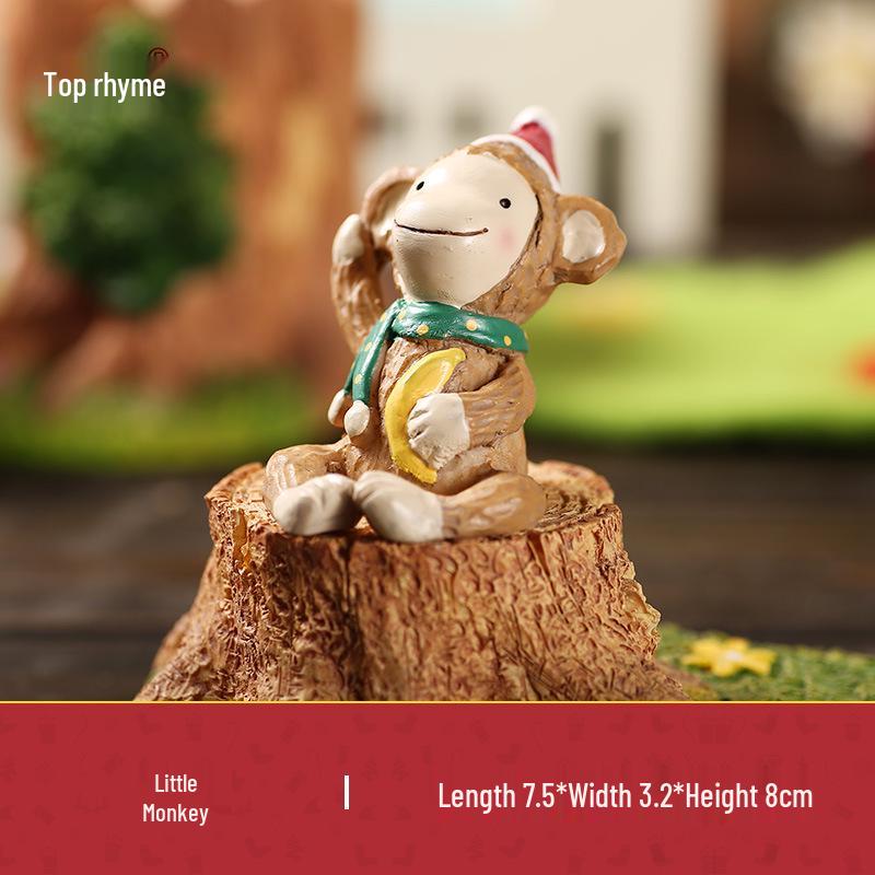 Handbemalte Harz Santa Claus Zakka Ornament für Desktop Mikro-Landschaft Dekoration