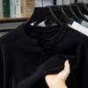 Pure Cotton Collar Long-Sleeved Knitted Sweater Men'S Spring And Autumn Casual Simple Solid Color V-Neck Bottoming Shirt