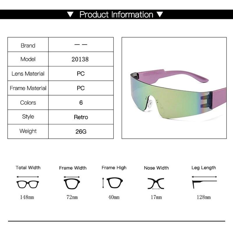 Futuristic Technology Y2k Street Po Concave Shaped Shaped Special-shaped Sunglasses Connected Lenses Sunglasses