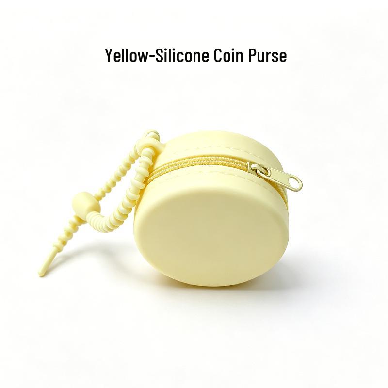 Silicone Macaron Zipper Coin and Cable Bag with Custom Logo In Various Styles