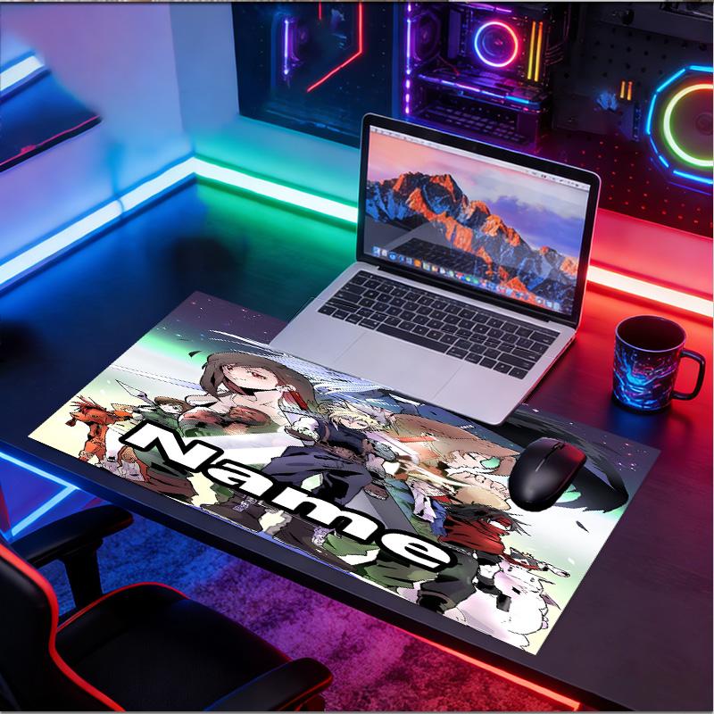Custom Name Personalized Final Fantasy Pattern Mousepad, Laptop PC Desk Mat, Decorative Desk Mat for Home Keyboard Pad Gift