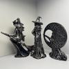 Halloween Witch Figurines Gothic Halloween Resin Figurine Retro Magician Decor Festival Collectible Home Decoration for Desk