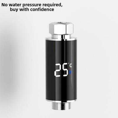 Waterproof Shower Nozzle Thermometer Intelligent Temperature LED Digital Display Water Temperature Gauge Wide Temperature Range