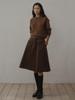 High-Waist Retro Corduroy A-Line Skirt - Women's Mid-Length, Autumn/Winter Skirt