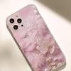 Light Pink Butterfly Drop-Proof Transparent Case for iPhone 14/15/16/17 Pro Max Series