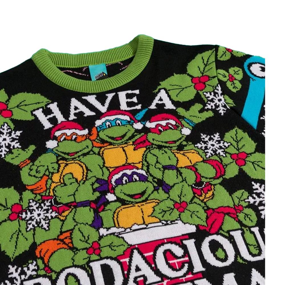Teenage Mutant Ninja Turtles Unisex Adult Have A Bodacious Christmas Knitted Jumper